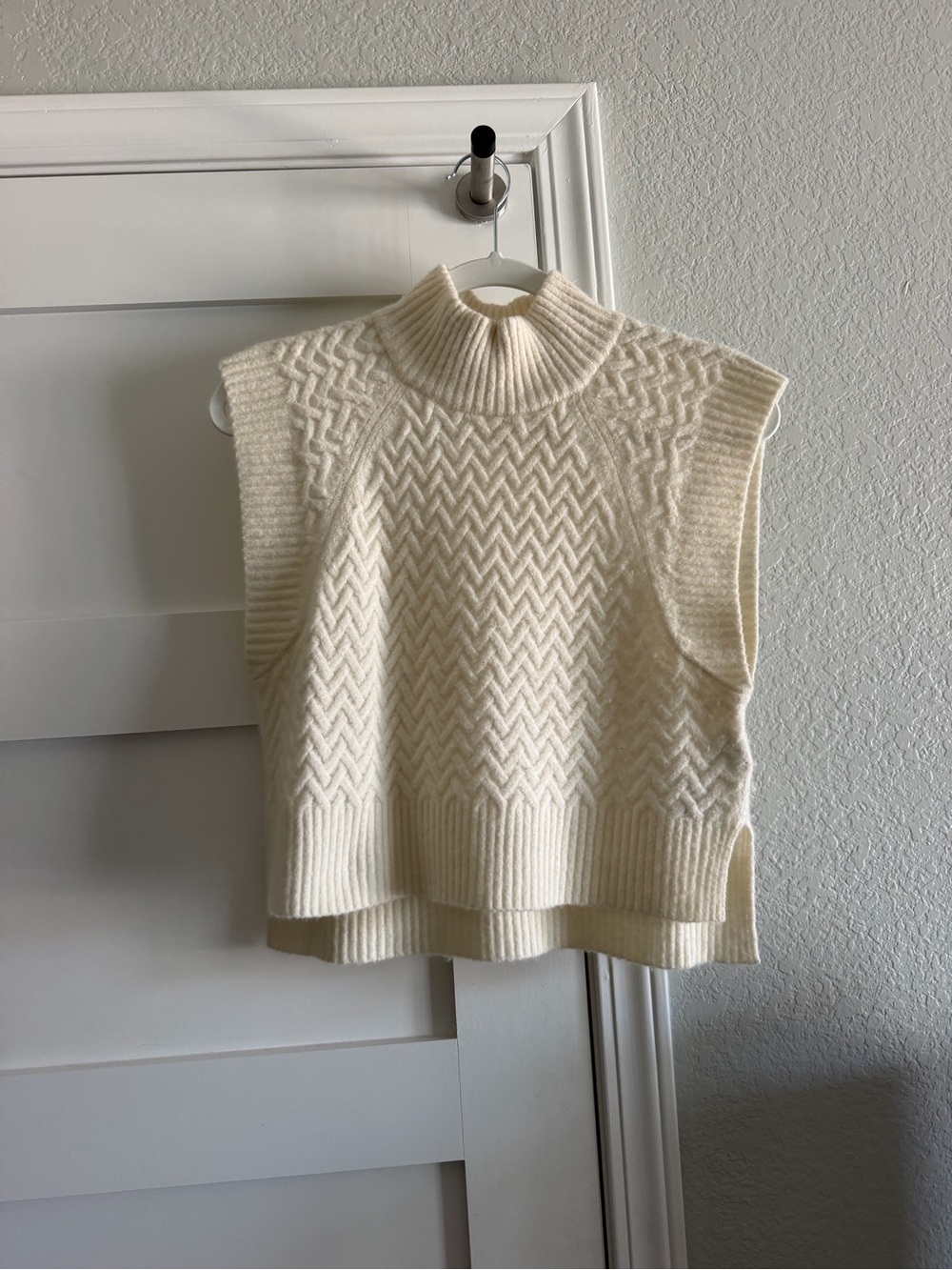 Ted Baker Cream Sleeveless Turtleneck Knit Vest